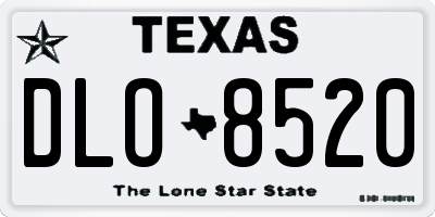 TX license plate DLO8520