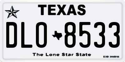 TX license plate DLO8533
