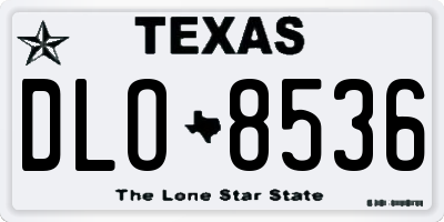 TX license plate DLO8536