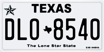 TX license plate DLO8540