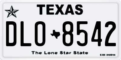 TX license plate DLO8542