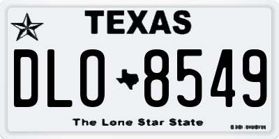TX license plate DLO8549