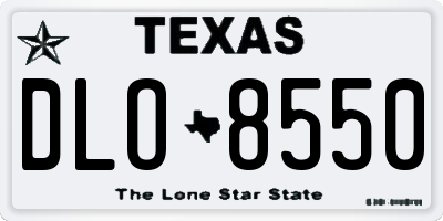 TX license plate DLO8550