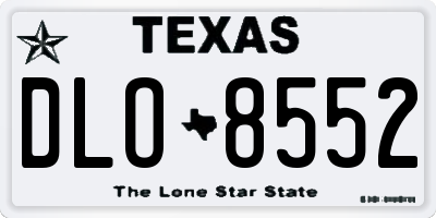 TX license plate DLO8552