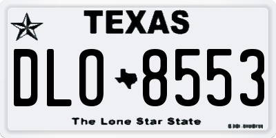 TX license plate DLO8553