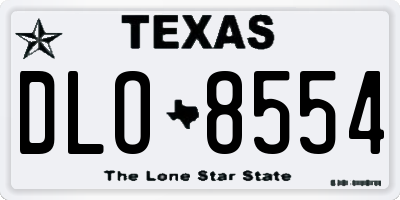 TX license plate DLO8554