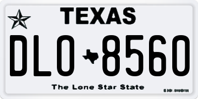 TX license plate DLO8560