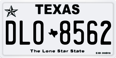 TX license plate DLO8562