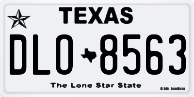 TX license plate DLO8563
