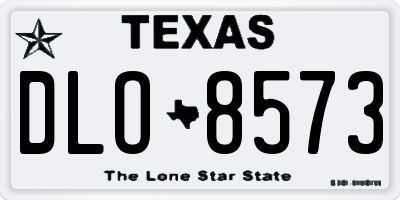 TX license plate DLO8573