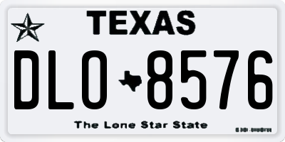 TX license plate DLO8576