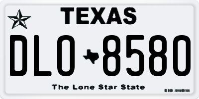 TX license plate DLO8580