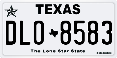 TX license plate DLO8583