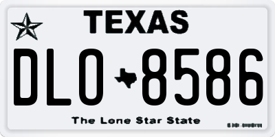 TX license plate DLO8586