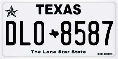TX license plate DLO8587