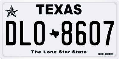TX license plate DLO8607