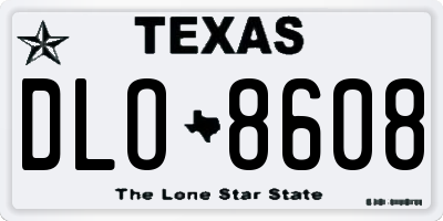 TX license plate DLO8608