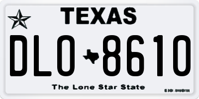 TX license plate DLO8610