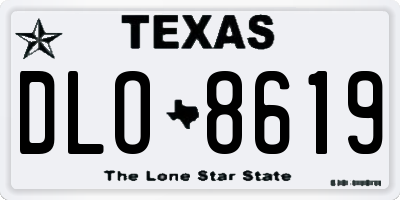 TX license plate DLO8619