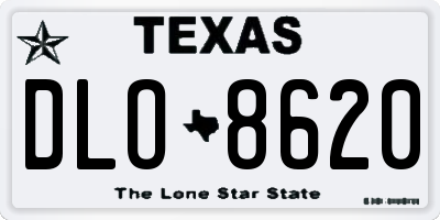 TX license plate DLO8620