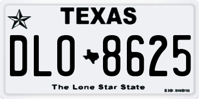 TX license plate DLO8625