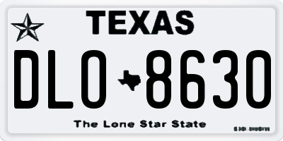 TX license plate DLO8630