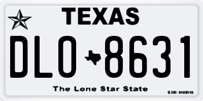 TX license plate DLO8631