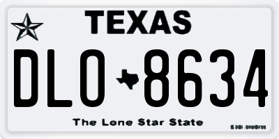 TX license plate DLO8634