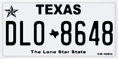 TX license plate DLO8648