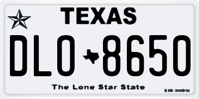 TX license plate DLO8650