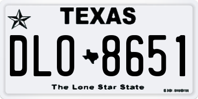 TX license plate DLO8651