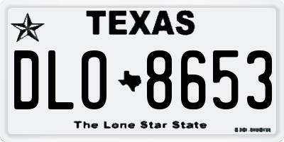 TX license plate DLO8653