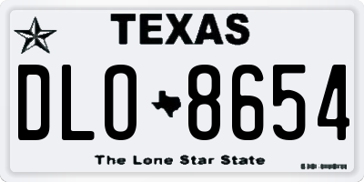 TX license plate DLO8654