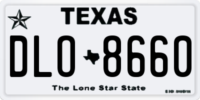 TX license plate DLO8660
