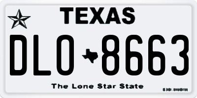 TX license plate DLO8663