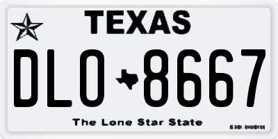 TX license plate DLO8667