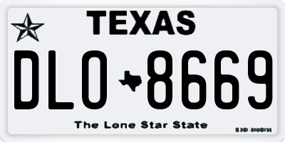 TX license plate DLO8669