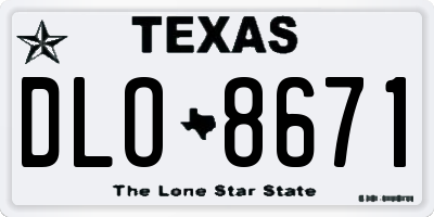 TX license plate DLO8671