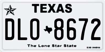 TX license plate DLO8672