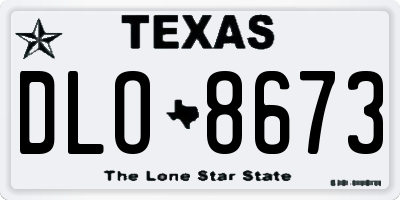 TX license plate DLO8673