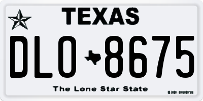 TX license plate DLO8675