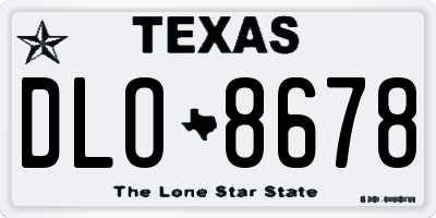 TX license plate DLO8678