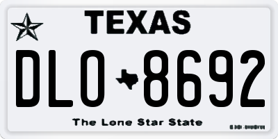 TX license plate DLO8692