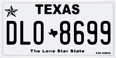 TX license plate DLO8699