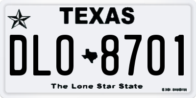 TX license plate DLO8701