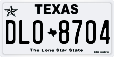 TX license plate DLO8704