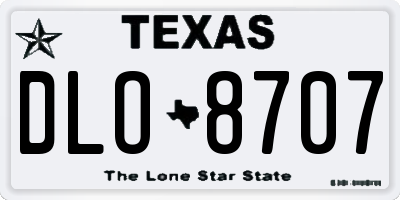 TX license plate DLO8707