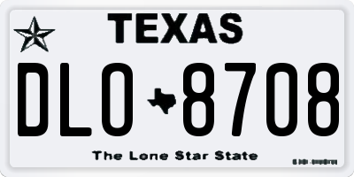 TX license plate DLO8708
