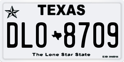 TX license plate DLO8709