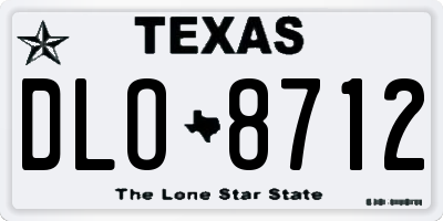 TX license plate DLO8712